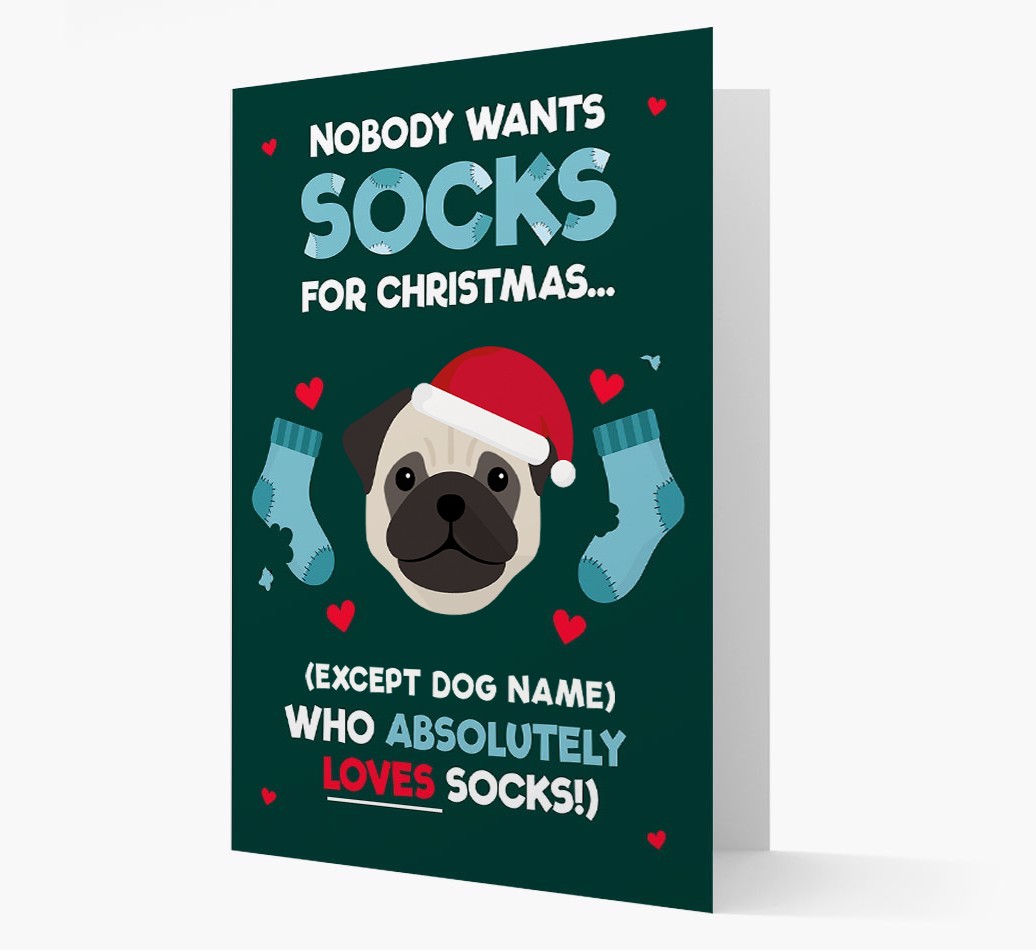 'Nobody Wants Socks for Christmas' - Personalized {breedFullName} Christmas Card