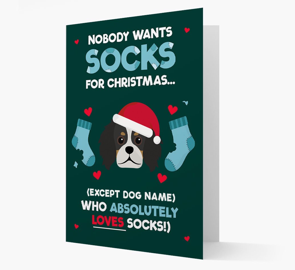 'Nobody Wants Socks for Christmas' - Personalised {breedFullName} Christmas Card