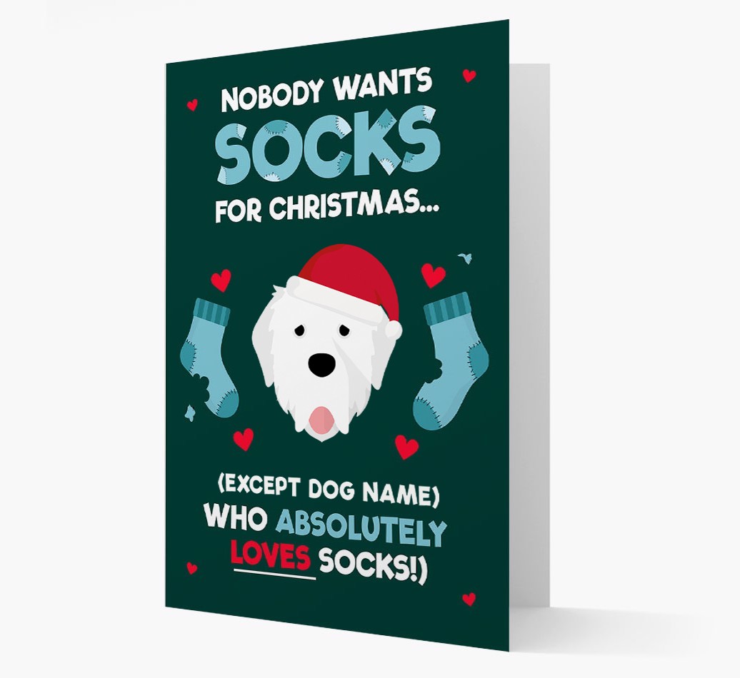 'Nobody Wants Socks for Christmas' - Personalised {breedFullName} Christmas Card