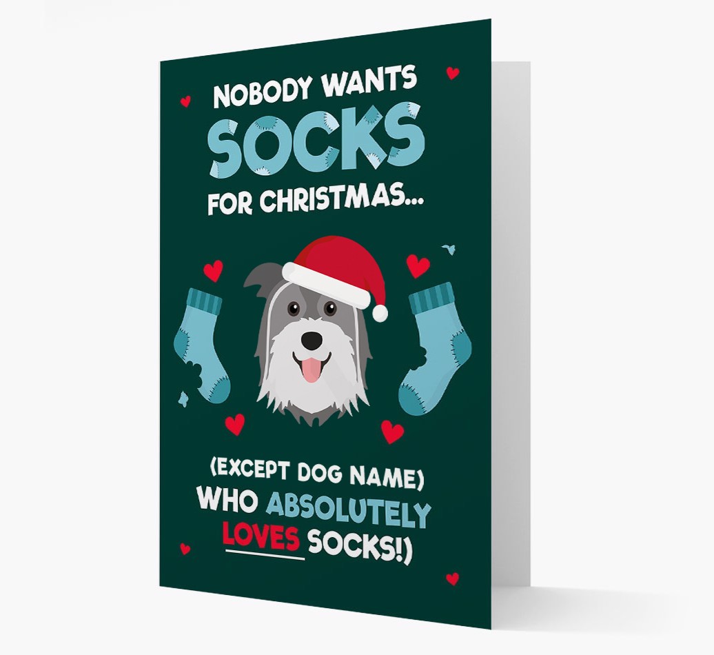 'Nobody Wants Socks for Christmas' - Personalised {breedFullName} Christmas Card