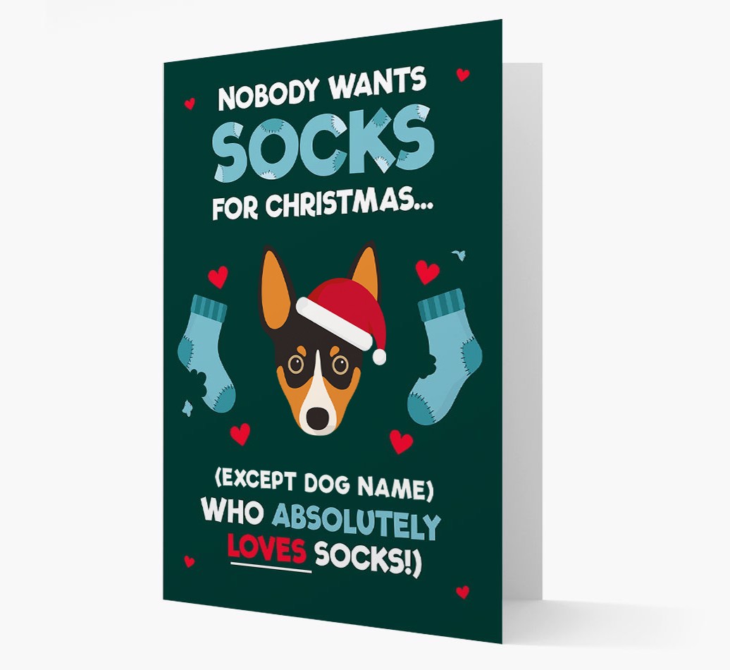 'Nobody Wants Socks for Christmas' - Personalized {breedFullName} Christmas Card