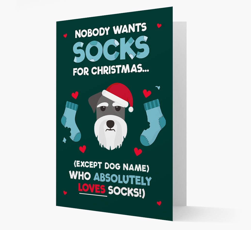 'Nobody Wants Socks for Christmas' - Personalized {breedFullName} Christmas Card