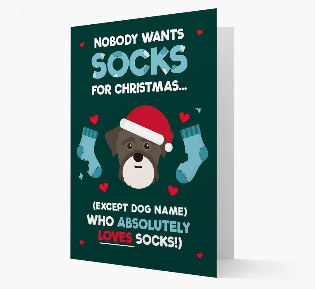 'Nobody Wants Socks for Christmas' - Personalized {breedFullName} Christmas Card