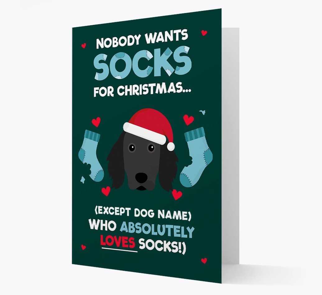 'Nobody Wants Socks for Christmas' - Personalized {breedFullName} Christmas Card