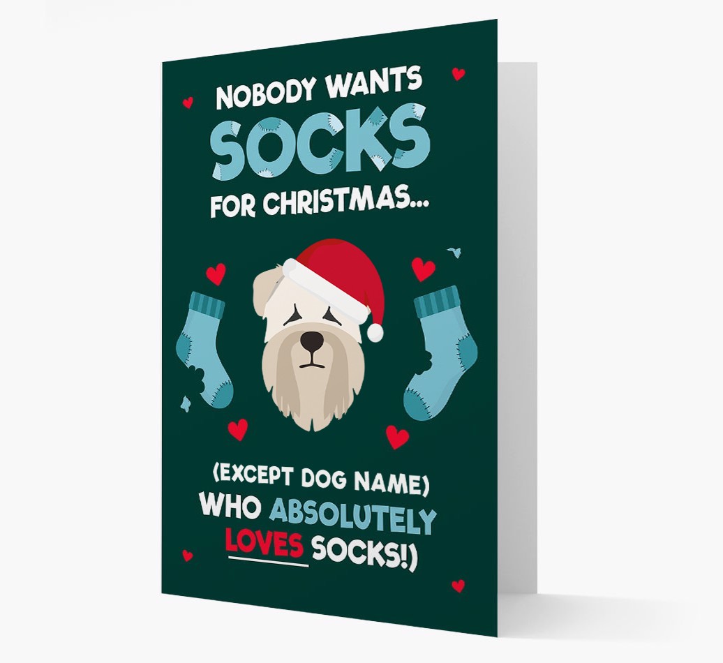 'Nobody Wants Socks for Christmas' - Personalized {breedFullName} Christmas Card