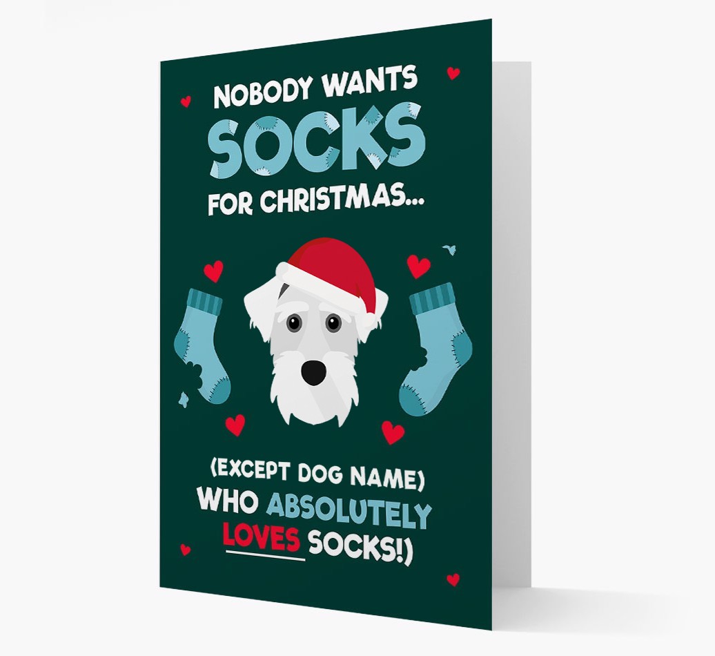 'Nobody Wants Socks for Christmas' - Personalised {breedFullName} Christmas Card