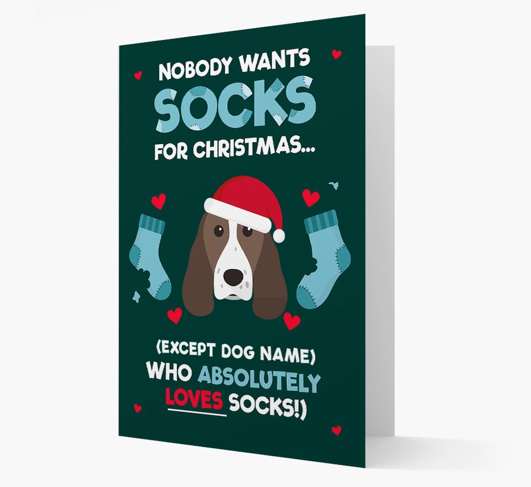 'Nobody Wants Socks for Christmas' - Personalised {breedFullName} Christmas Card