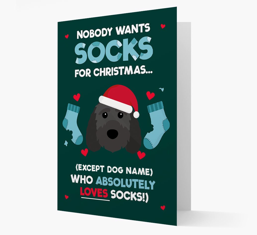 'Nobody Wants Socks for Christmas' - Personalized {breedFullName} Christmas Card