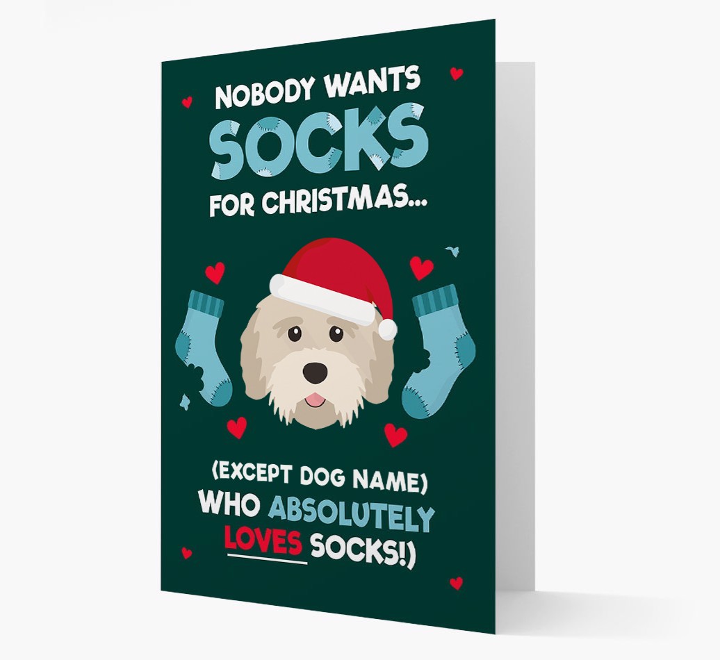 'Nobody Wants Socks for Christmas' - Personalised {breedFullName} Christmas Card