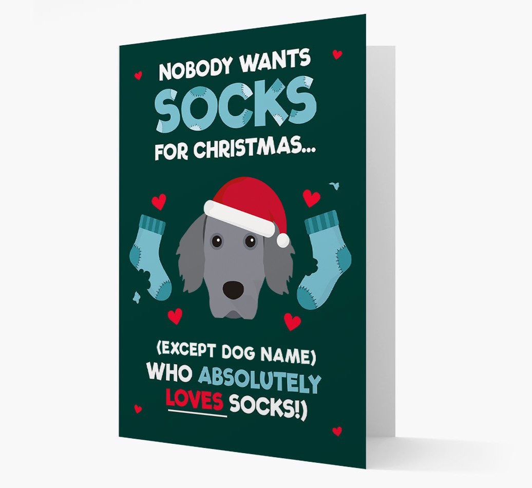 'Nobody Wants Socks for Christmas' - Personalized {breedFullName} Christmas Card