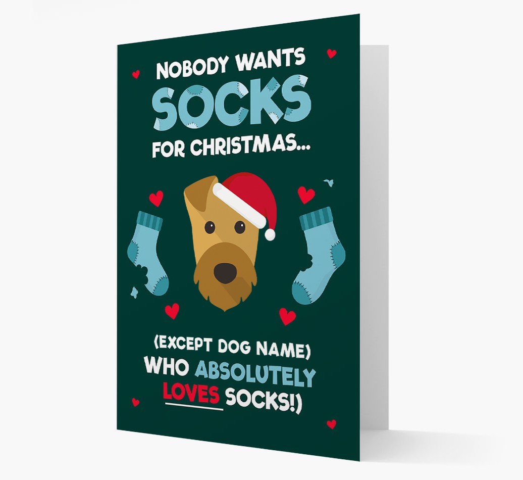 'Nobody Wants Socks for Christmas' - Personalized {breedFullName} Christmas Card