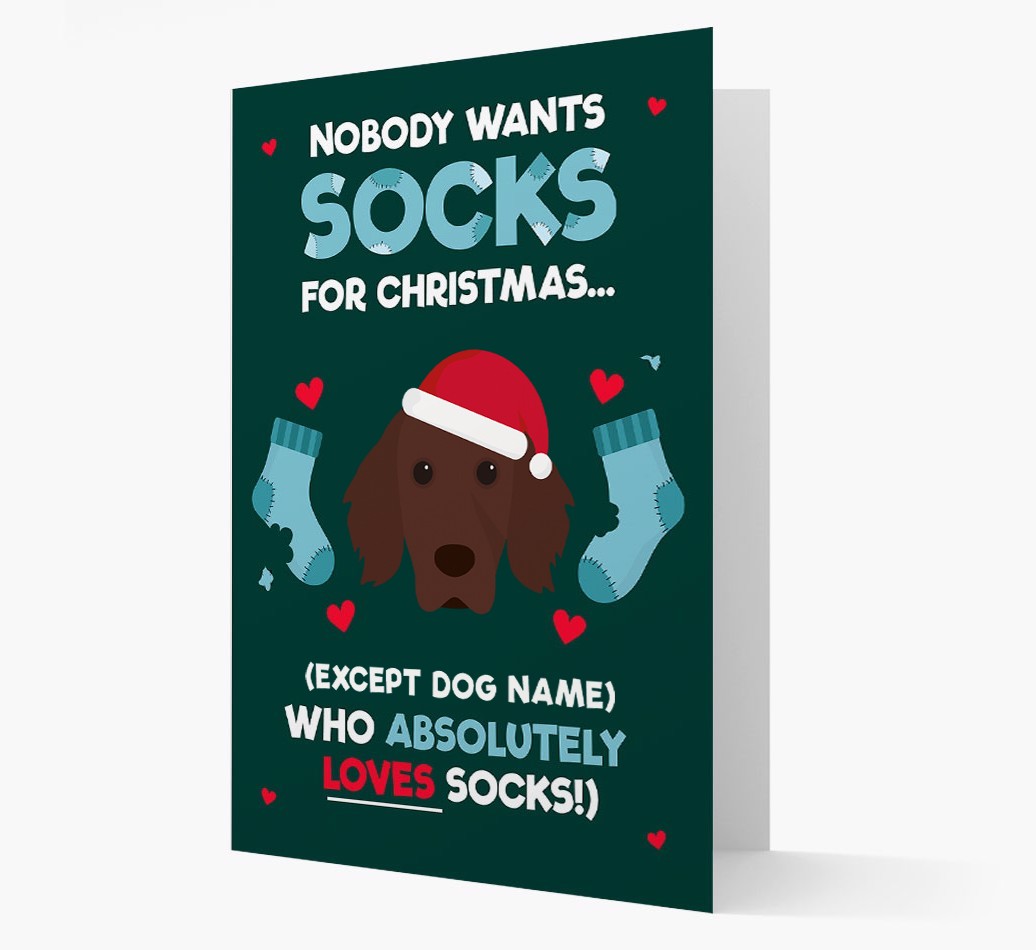 'Nobody Wants Socks for Christmas' - Personalized {breedFullName} Christmas Card