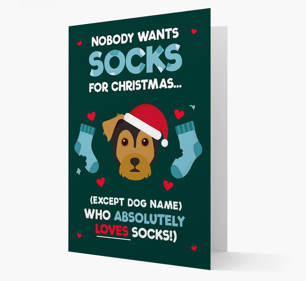 'Nobody Wants Socks for Christmas' - Personalized {breedFullName} Christmas Card
