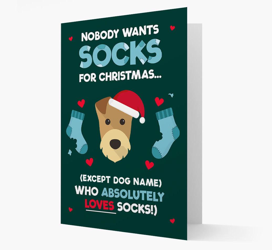'Nobody Wants Socks for Christmas' - Personalized {breedFullName} Christmas Card