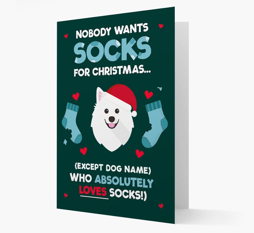 'Nobody Wants Socks for Christmas' - Personalized {breedFullName} Christmas Card