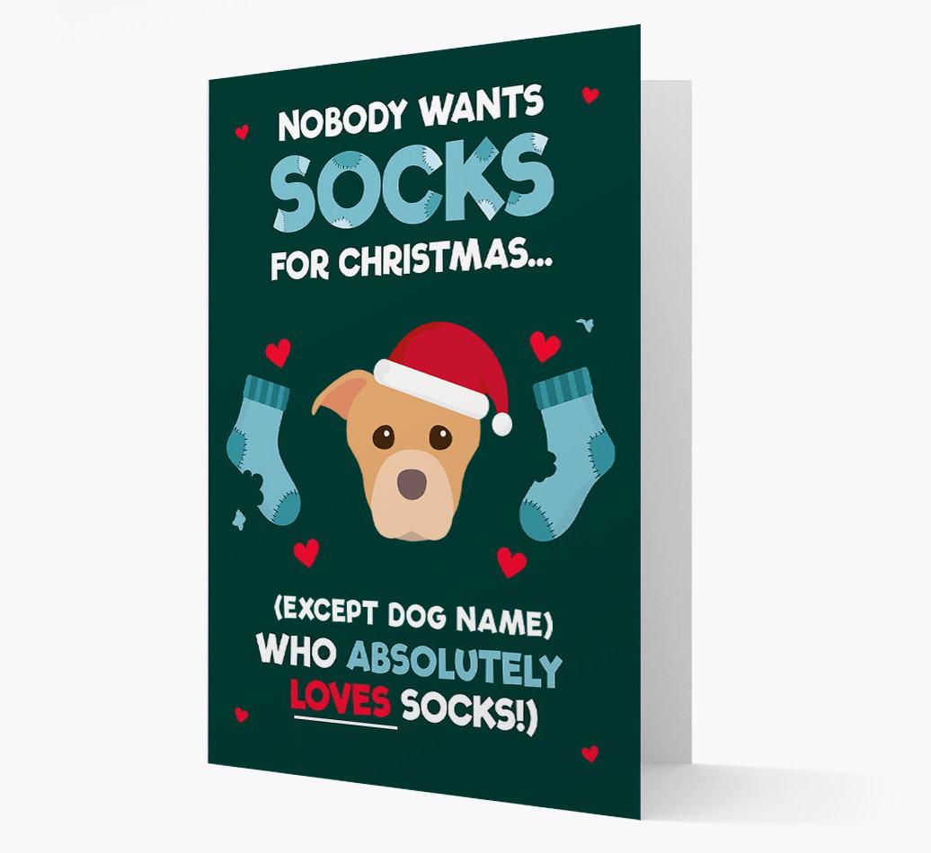 'Nobody Wants Socks for Christmas' - Personalized {breedFullName} Christmas Card