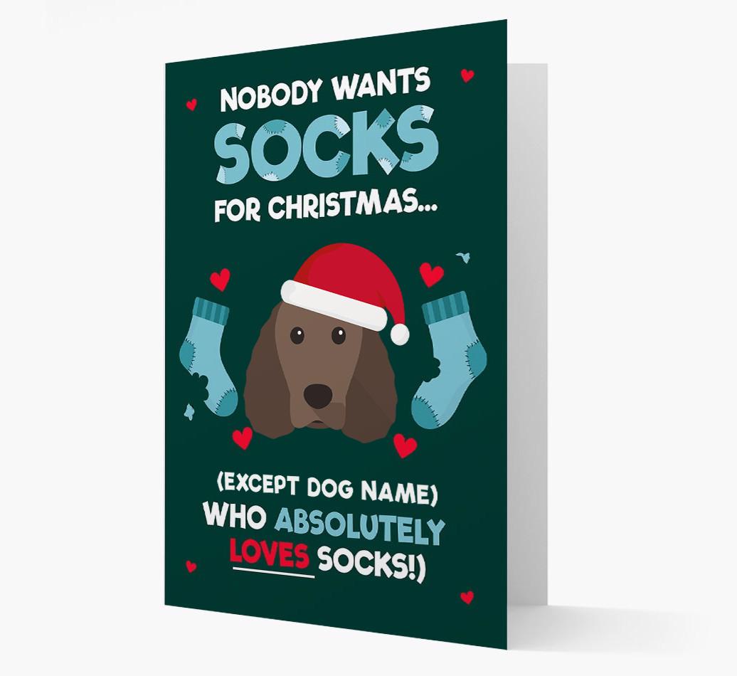 'Nobody Wants Socks for Christmas' - Personalized {breedFullName} Christmas Card