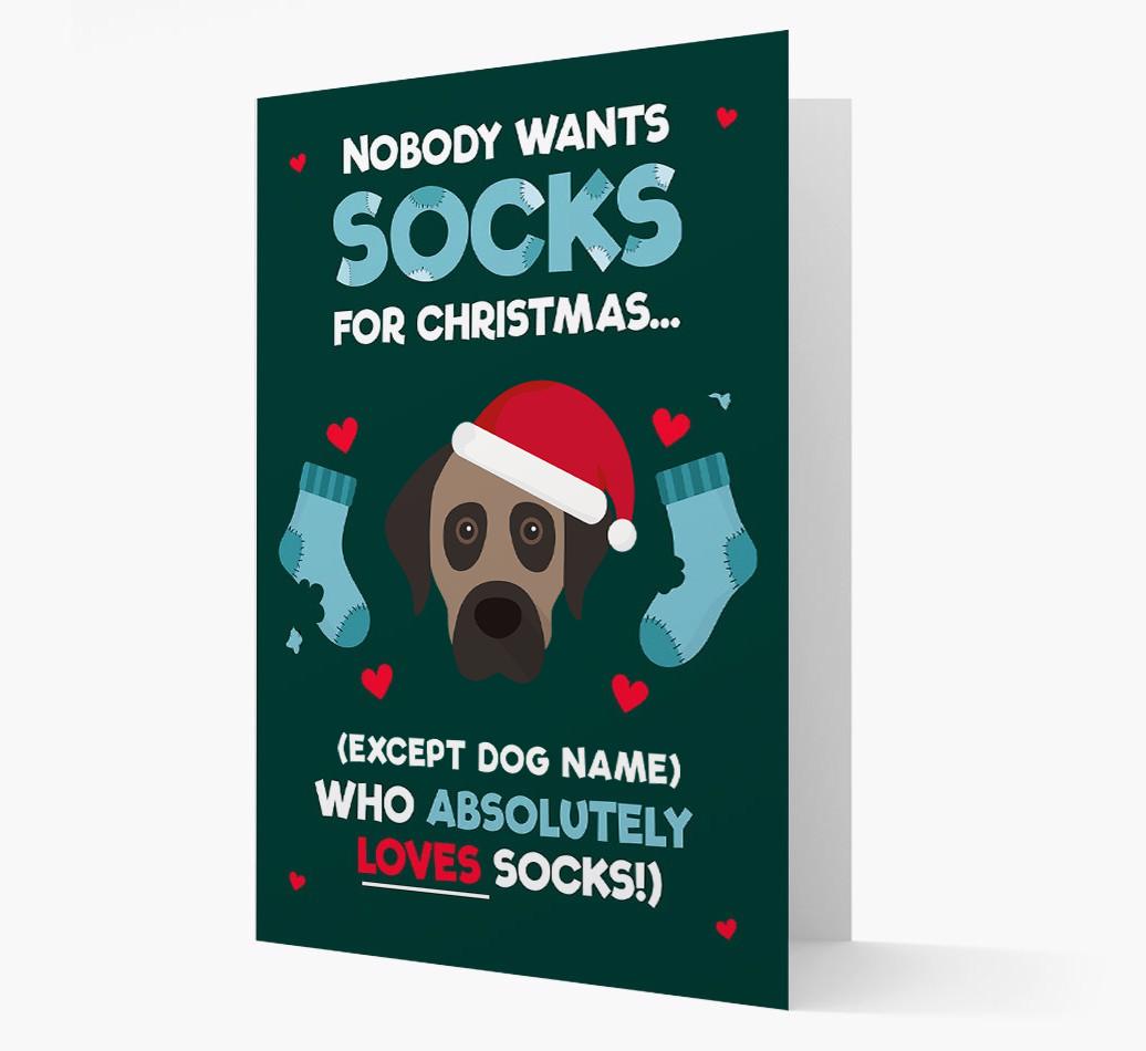 'Nobody Wants Socks for Christmas' - Personalized {breedFullName} Christmas Card