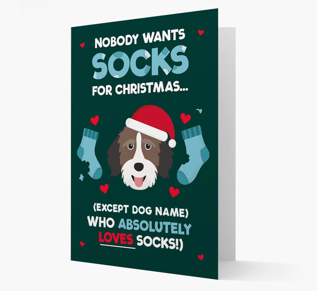 'Nobody Wants Socks for Christmas' - Personalized {breedFullName} Christmas Card
