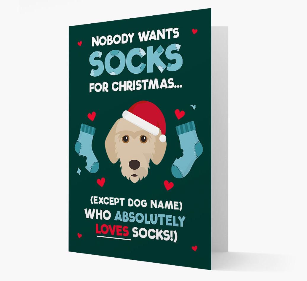 'Nobody Wants Socks for Christmas' - Personalized {breedFullName} Christmas Card