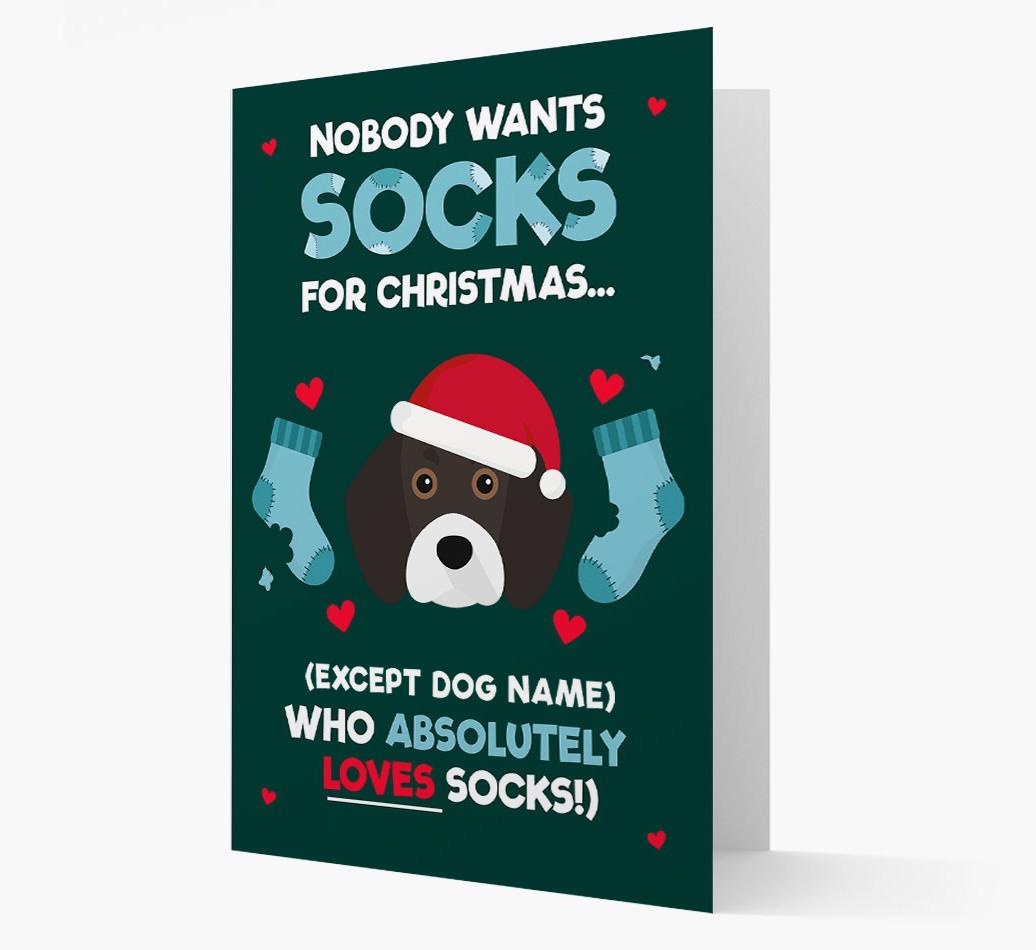 'Nobody Wants Socks for Christmas' - Personalized {breedFullName} Christmas Card
