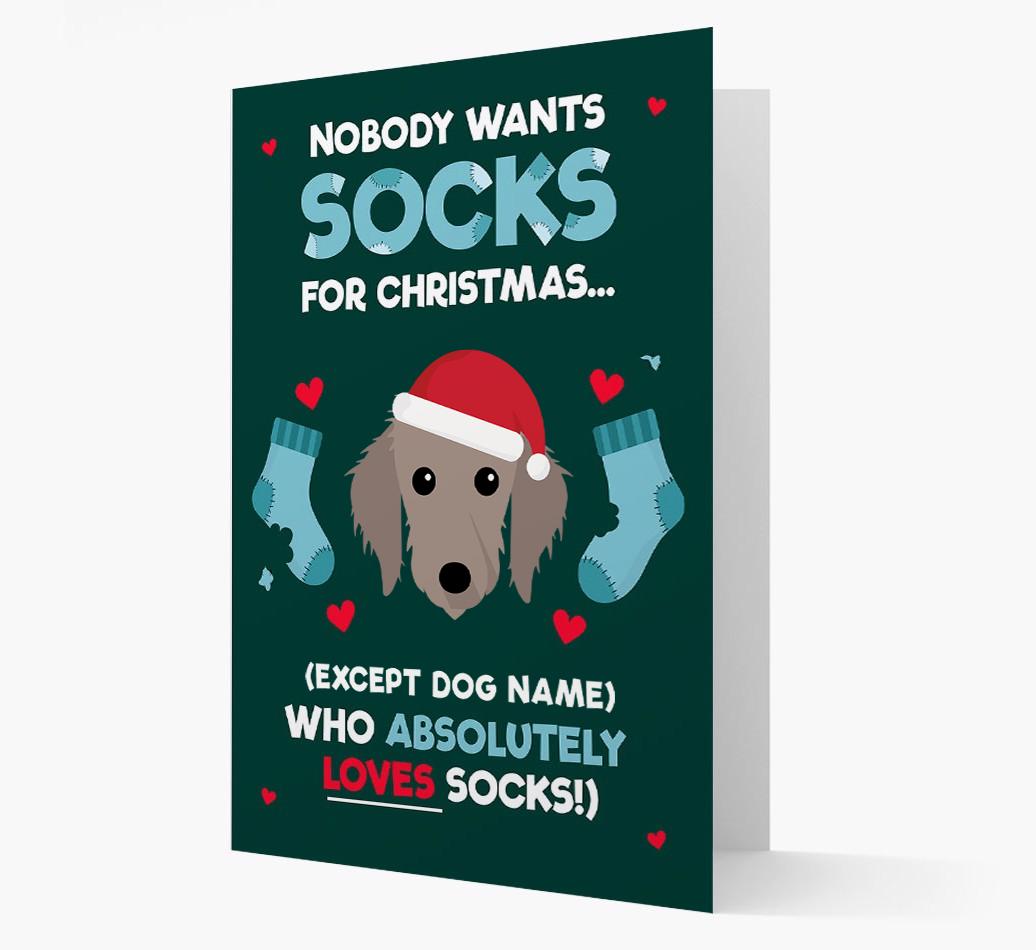 'Nobody Wants Socks for Christmas' - Personalized {breedFullName} Christmas Card