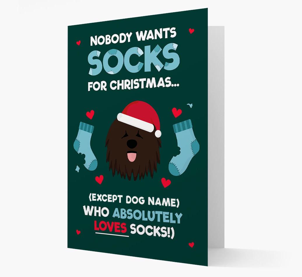 'Nobody Wants Socks for Christmas' - Personalized {breedFullName} Christmas Card