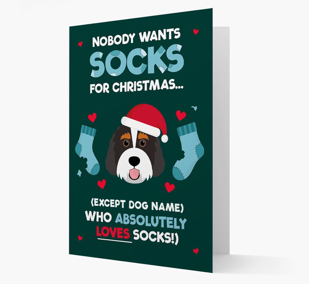 'Nobody Wants Socks for Christmas' - Personalized {breedFullName} Christmas Card