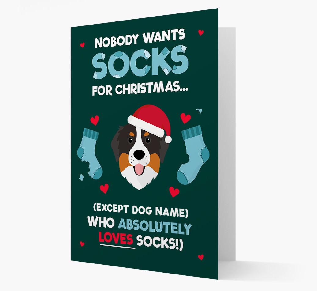 'Nobody Wants Socks for Christmas' - Personalized {breedFullName} Christmas Card