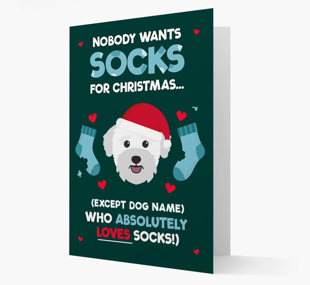 'Nobody Wants Socks for Christmas' - Personalized {breedFullName} Christmas Card