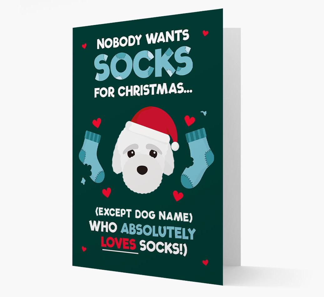 'Nobody Wants Socks for Christmas' - Personalized {breedFullName} Christmas Card