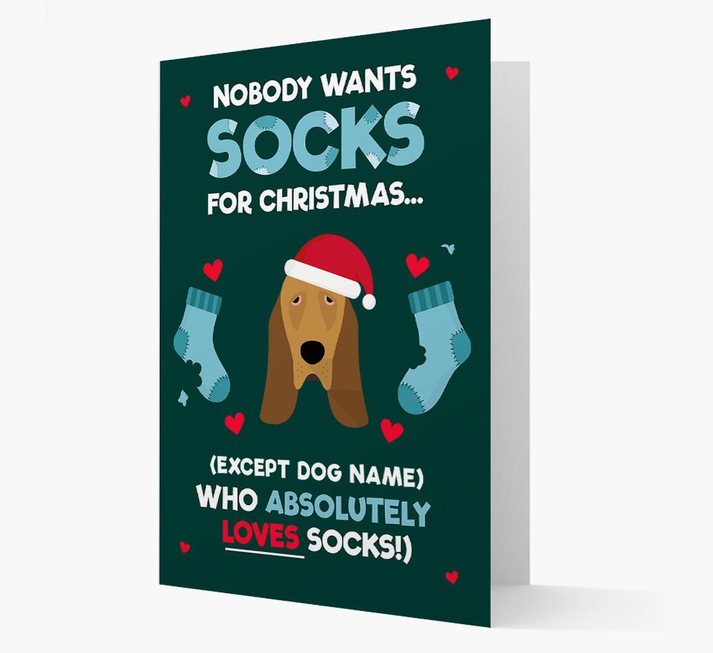'Nobody Wants Socks for Christmas' - Personalized {breedFullName} Christmas Card