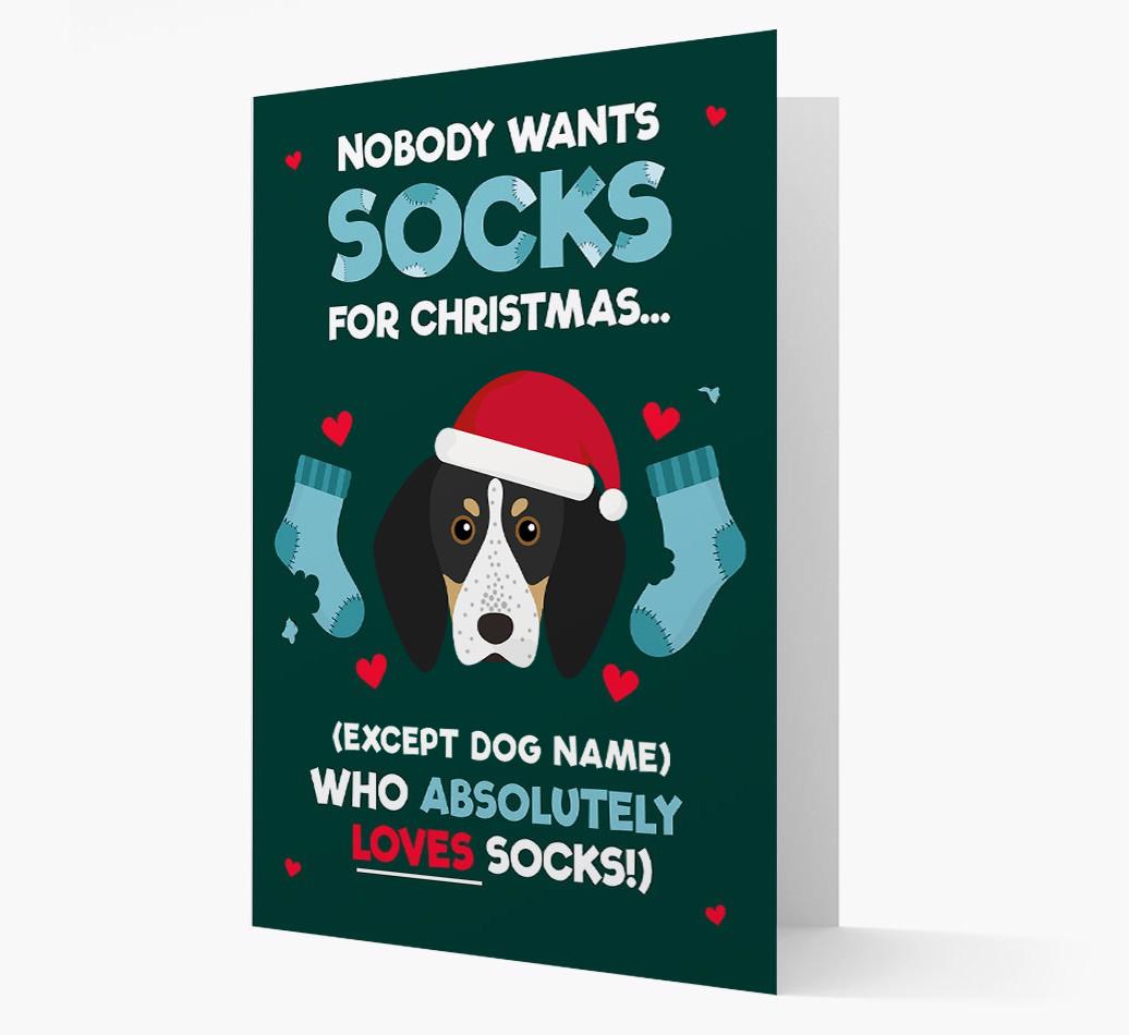 'Nobody Wants Socks for Christmas' - Personalized {breedFullName} Christmas Card