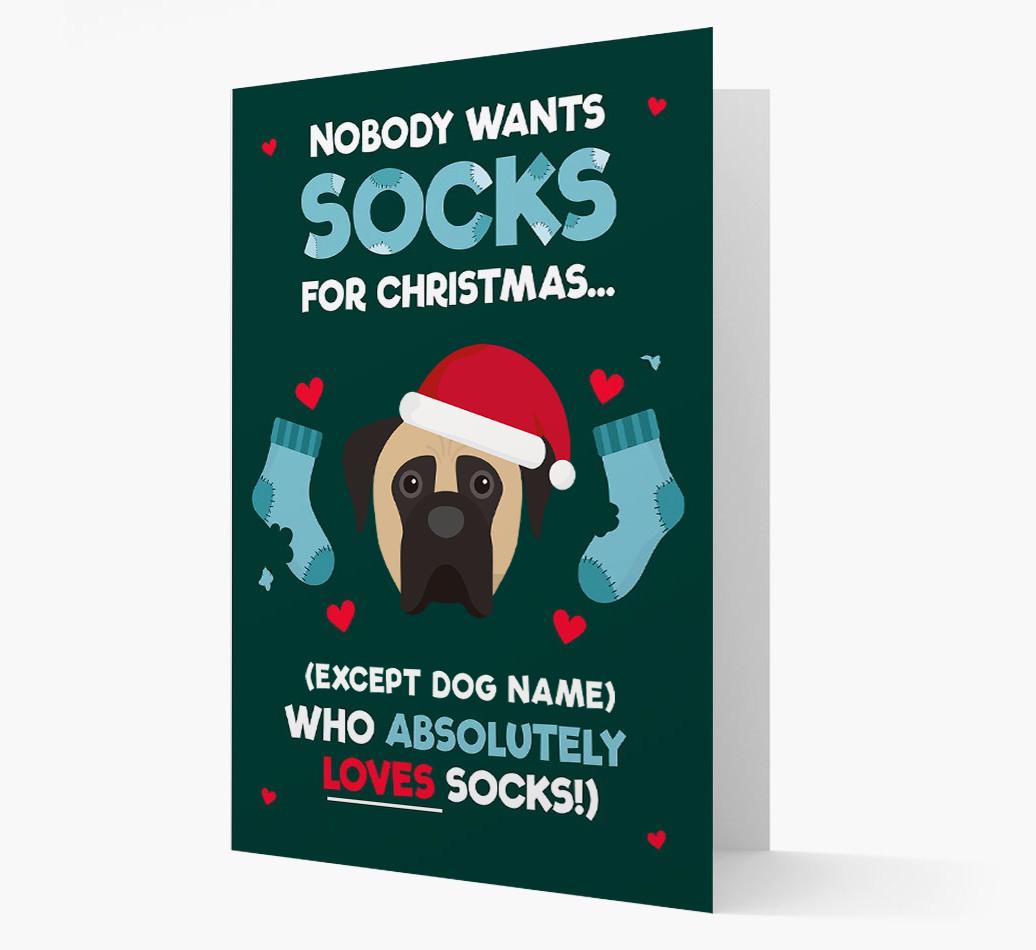 'Nobody Wants Socks for Christmas' - Personalized {breedFullName} Christmas Card