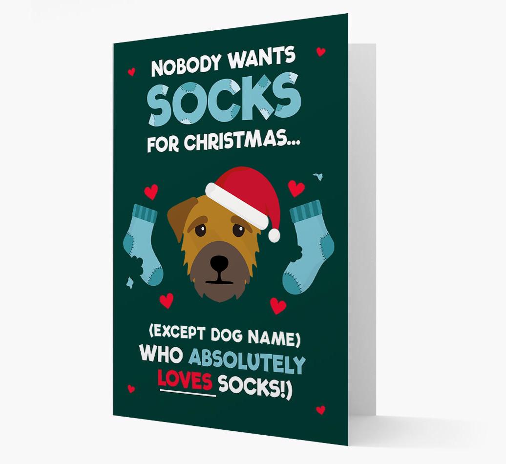 'Nobody Wants Socks for Christmas' - Personalized {breedFullName} Christmas Card