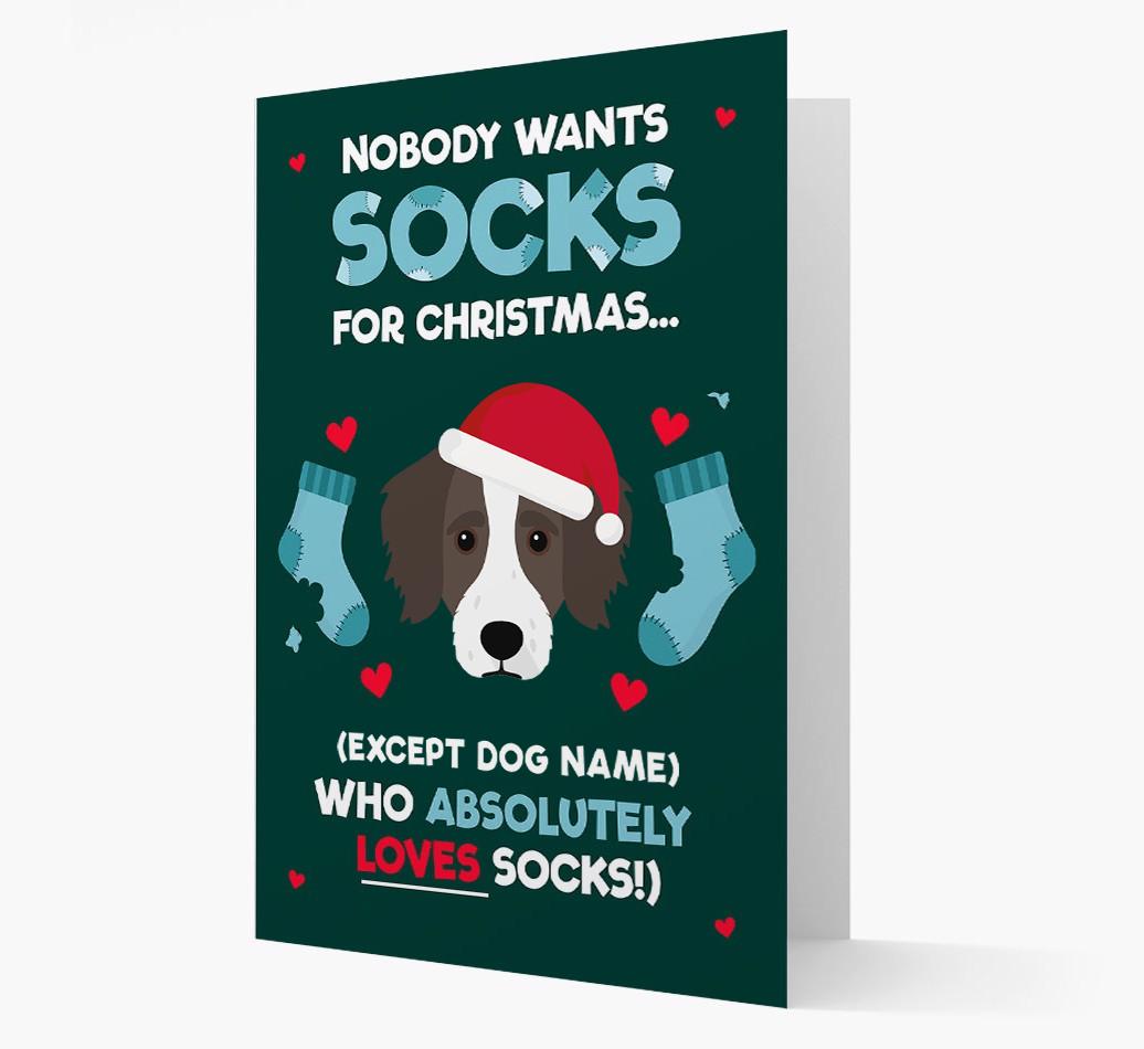 'Nobody Wants Socks for Christmas' - Personalized {breedFullName} Christmas Card
