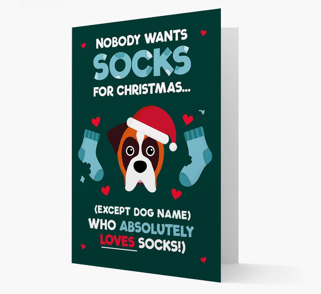 'Nobody Wants Socks for Christmas' - Personalized {breedFullName} Christmas Card