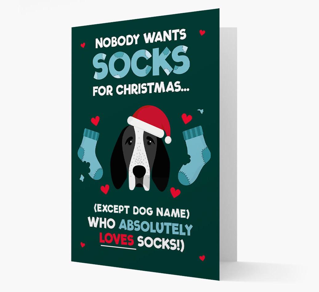 'Nobody Wants Socks for Christmas' - Personalized {breedFullName} Christmas Card