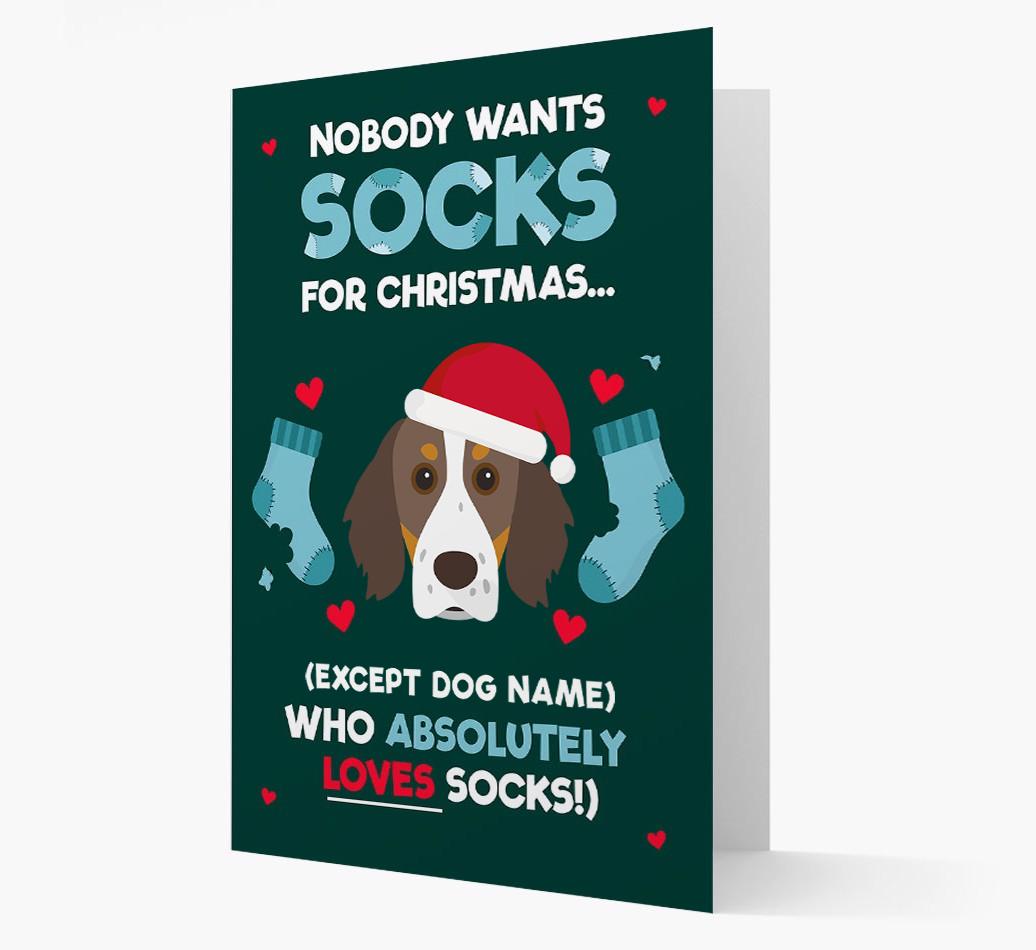 'Nobody Wants Socks for Christmas' - Personalized {breedFullName} Christmas Card