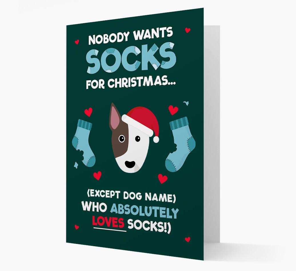 'Nobody Wants Socks for Christmas' - Personalized {breedFullName} Christmas Card