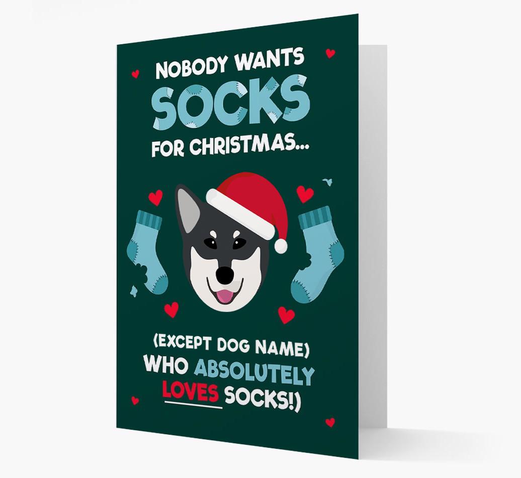 'Nobody Wants Socks for Christmas' - Personalized {breedFullName} Christmas Card