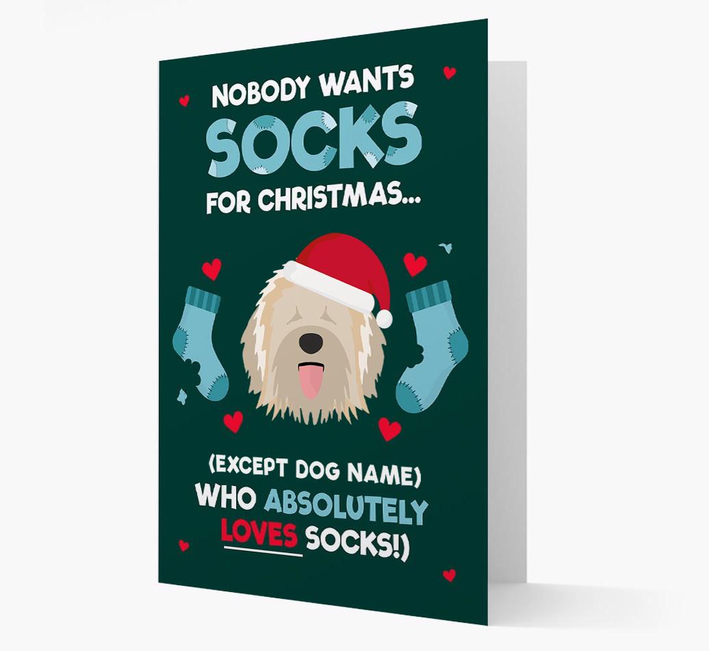 'Nobody Wants Socks for Christmas' - Personalized {breedFullName} Christmas Card