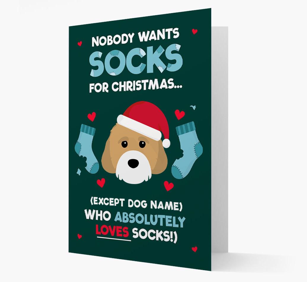'Nobody Wants Socks for Christmas' - Personalized {breedFullName} Christmas Card