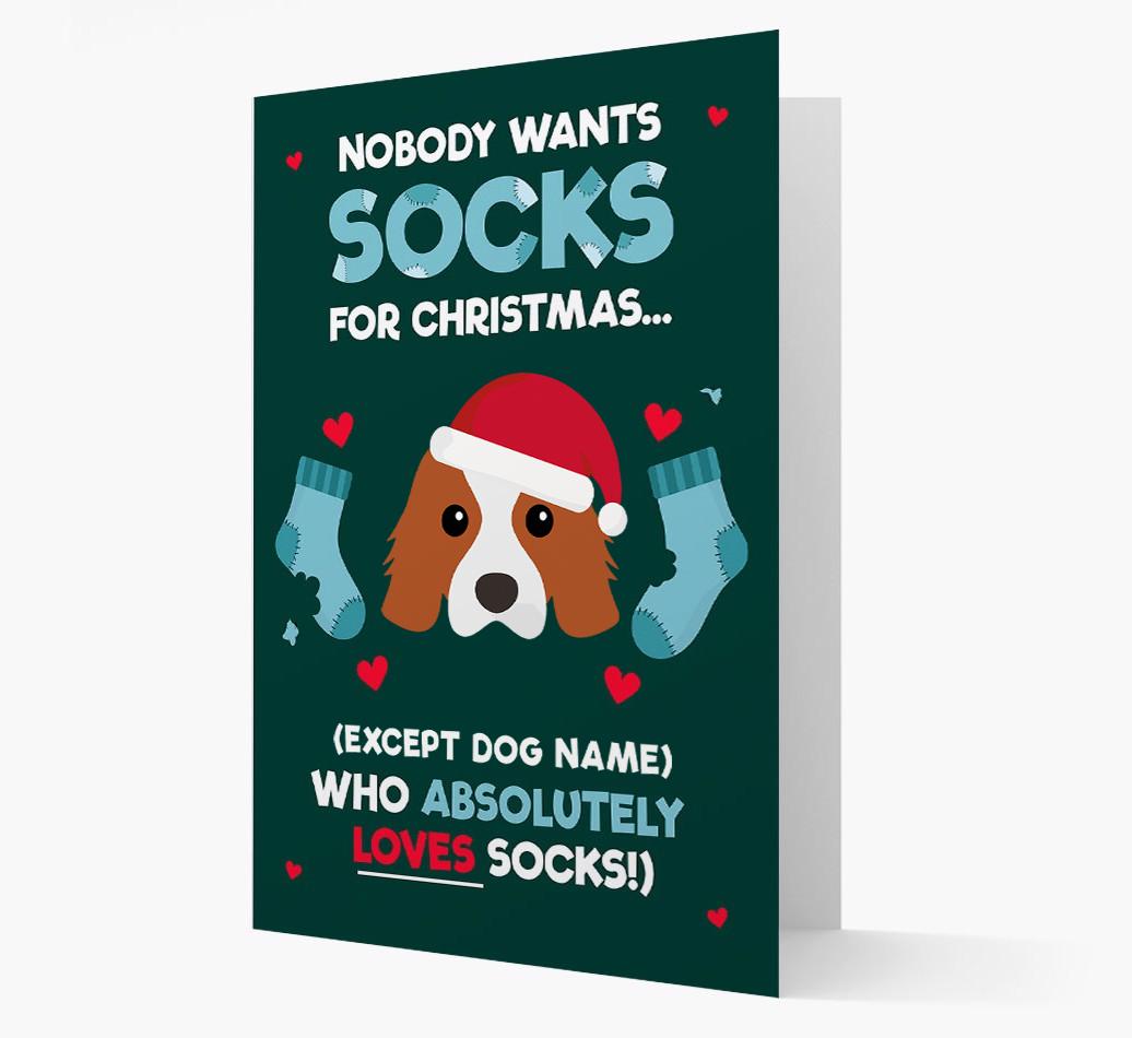'Nobody Wants Socks for Christmas' - Personalized {breedFullName} Christmas Card
