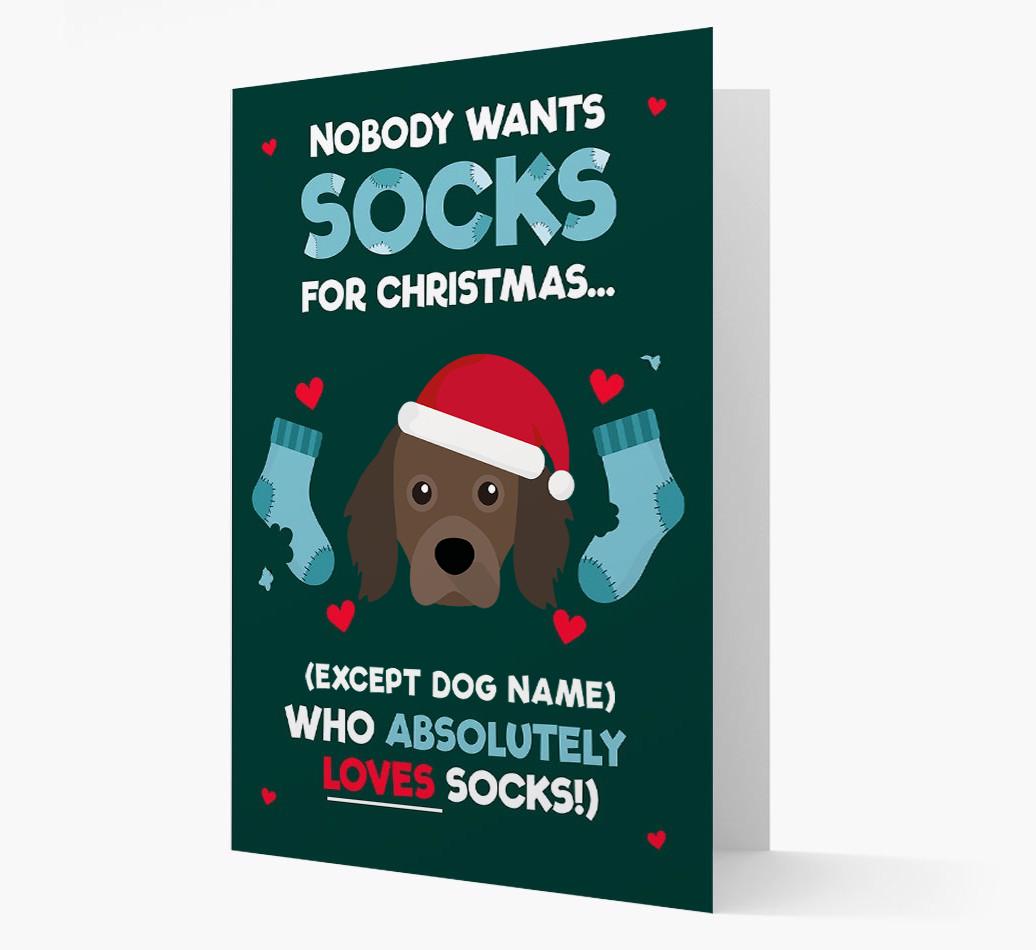 'Nobody Wants Socks for Christmas' - Personalized {breedFullName} Christmas Card