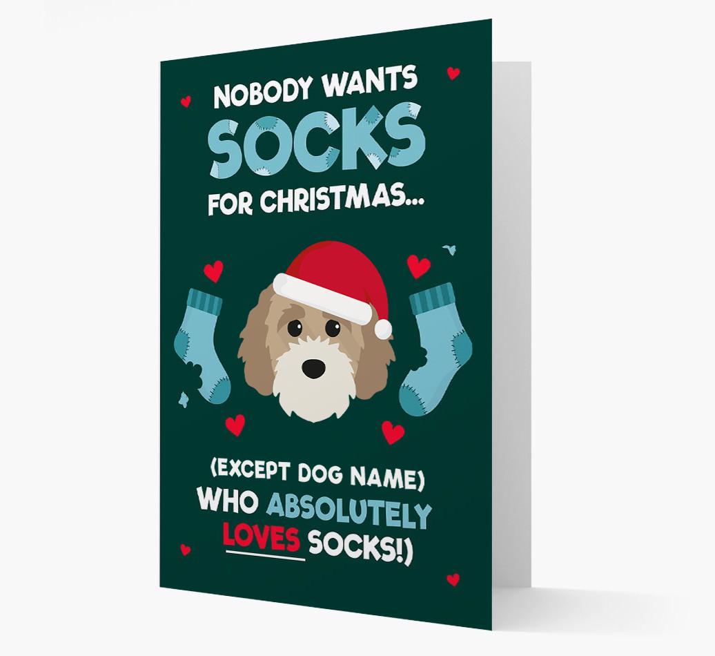 'Nobody Wants Socks for Christmas' - Personalized {breedFullName} Christmas Card