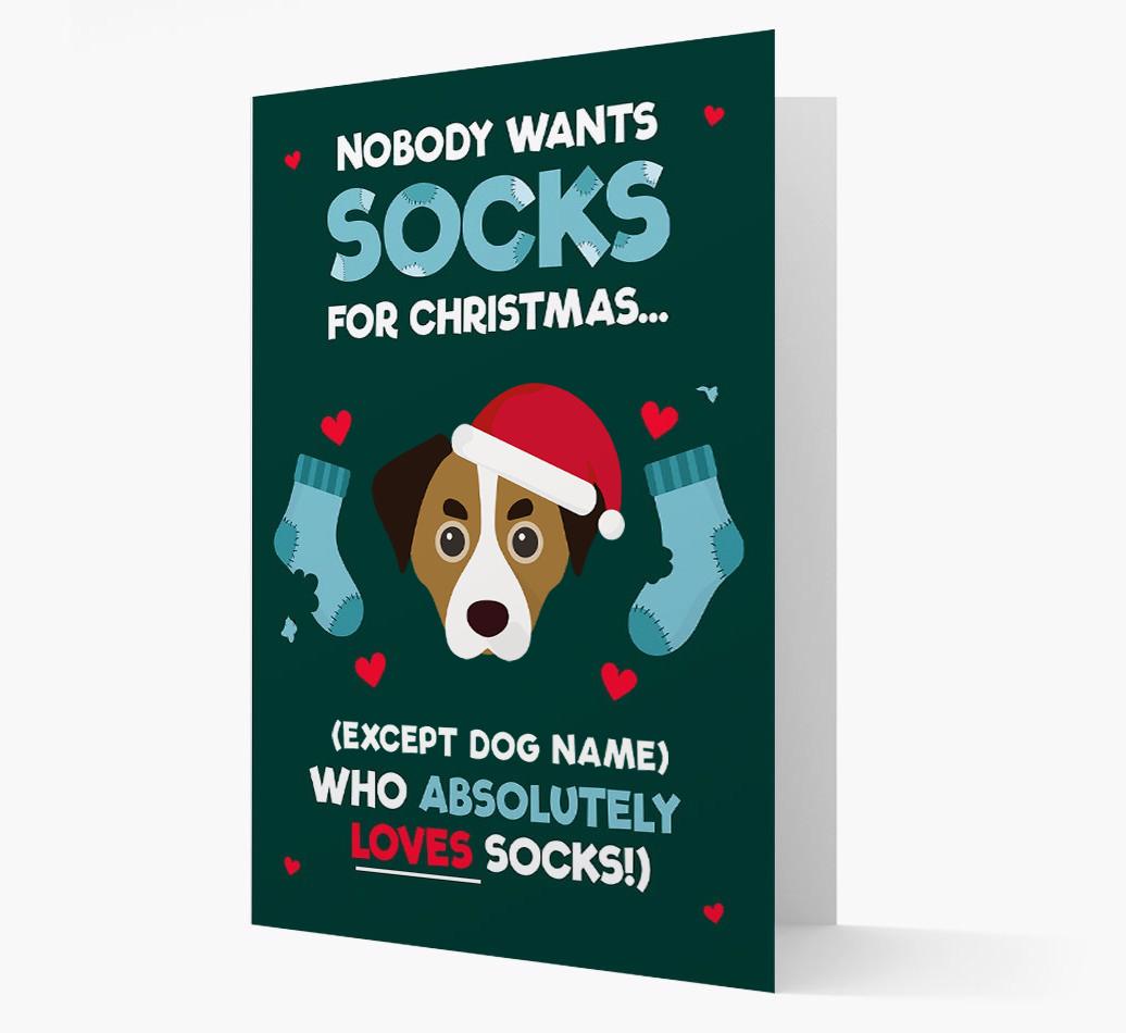 'Nobody Wants Socks for Christmas' - Personalized {breedFullName} Christmas Card