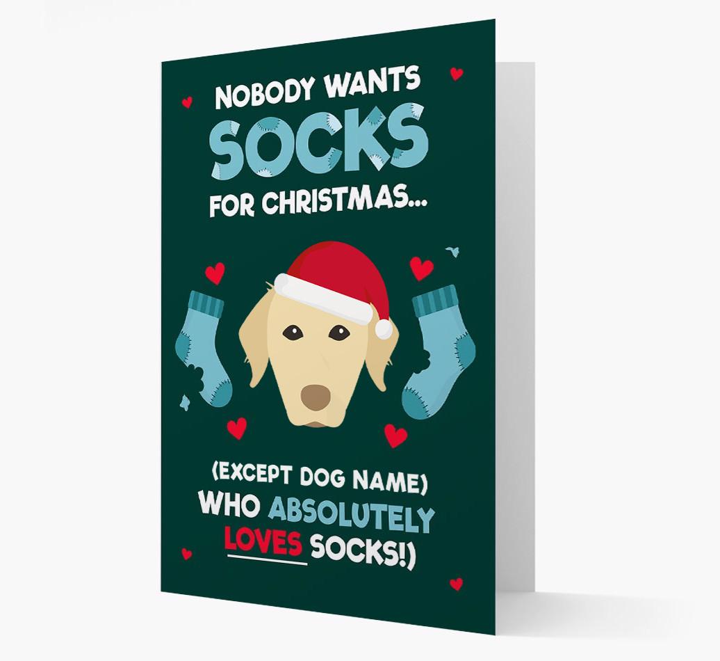'Nobody Wants Socks for Christmas' - Personalized {breedFullName} Christmas Card