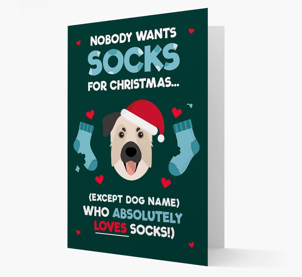'Nobody Wants Socks for Christmas' - Personalized {breedFullName} Christmas Card