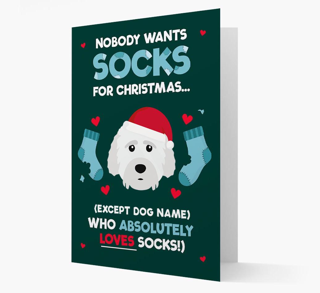 'Nobody Wants Socks for Christmas' - Personalized {breedFullName} Christmas Card
